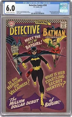 Buy Detective Comics #359 CGC 6.0 1967 1280359006 1st New Batgirl Barbara Gordon • 816.62£