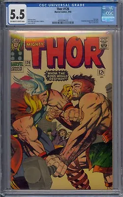 Buy Thor #126 Cgc 5.5 1st Issue Thor Vs Hercules Stan Lee Jack Kirby • 236.50£