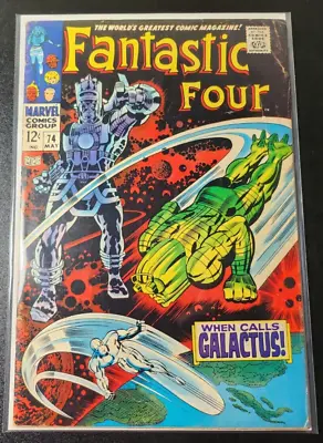 Buy Fantastic Four #74 Galactus & Silver Surfer 1968 Vintage Stan Lee & Jack Kirby • 27.98£