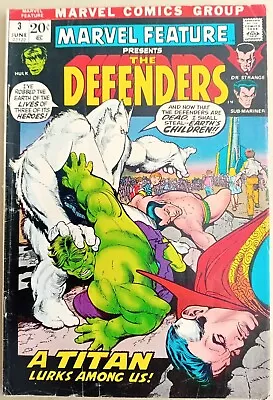 Buy Marvel Feature #3 - VG- (3.5) - Marvel 1972 - 20 Cents Copy - 3rd Defenders App • 9.99£