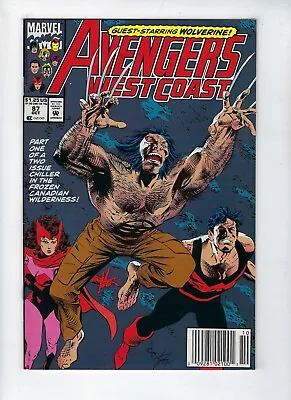 Buy AVENGERS WEST COAST # 87 (Guest-Starring WOLVERINE, High Grade, Oct 1992) NM- • 5.95£