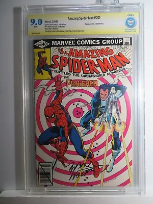 Buy AMAZING SPIDER-MAN #201 CBCS 9.0 SS Signed By MARV WOLFMAN Punisher Marvel 1980 • 99.29£