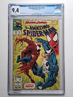 Buy The Amazing Spider-Man #378 (1993) Maximum Carnage CGC 9.4 [MARVEL Comics] • 64.24£