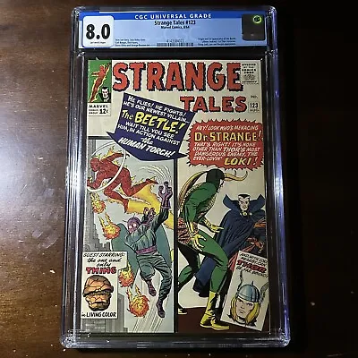 Buy Strange Tales #123 (1964) - 1st Beetle! Thor! Loki! - CGC 8.0! • 356.21£