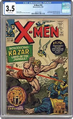 Buy Uncanny X-Men #10 CGC 3.5 1965 3947517008 1st SA Ka-Zar • 353.48£