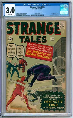 Buy Strange Tales 106 CGC Graded 3.0 G/VG White Pages Marvel Comics 1963 • 79.88£