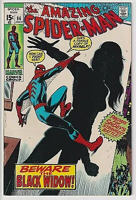 Buy Amazing Spiderman #86 NM- 9.2 Rich Cover Colors OW/W Pgs Black Widow New Costume • 476.36£