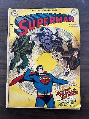Buy SUPERMAN #59 (DC: 1949) Wayne Boring 1st Use Heat Vision Mxyztplk • 160.86£