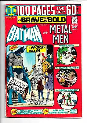 Buy Brave And The Bold 113, 1974 DC, Metal Men, Green Arrow, Hawkman 8.0 VF • 25.40£