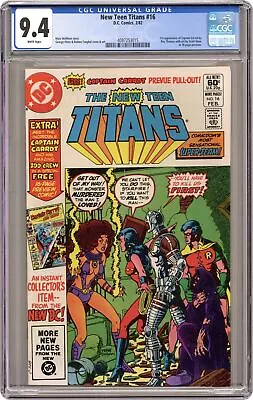 Buy New Teen Titans #16 CGC 9.4 1982 4087253015 1st App. Captain Carrot • 65.56£