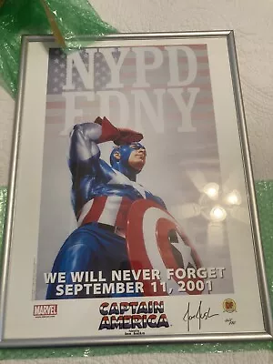 Buy Captain America Signed Joe Jusko Memorial For 9-11 Authentic 2001 DF 1 Of A Kind • 197.64£