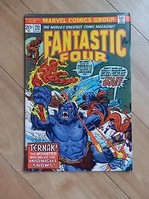 Buy Fantastic Four 145 Apr 1974 The Torch & Medusa Battle Ternak At The Worlds End!! • 19.99£