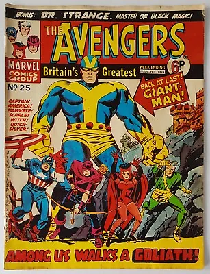 Buy The Avengers Weekly #25, Marvel Uk Comic 1974, Dr Strange Apps, Reprints • 2.50£