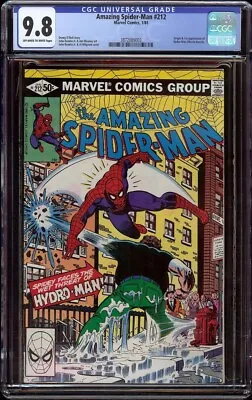 Buy Amazing Spider-Man # 212 CGC 9.8 OW/W (Marvel, 1981) 1st Appearance Hyrdo-Man • 276.47£