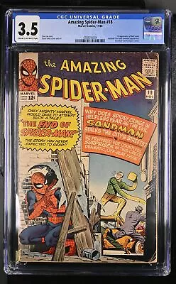 Buy Amazing Spider-Man #18 - Marvel Comics 1964 CGC 3.5 1st Appearance Of Ned Leeds. • 165.49£
