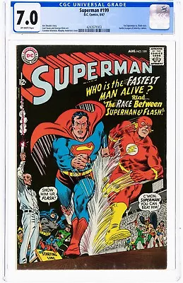 Buy Superman #199 (Aug 1967, D.C Comics) CGC 7.0 FN/VF | 4243571003 • 398.32£