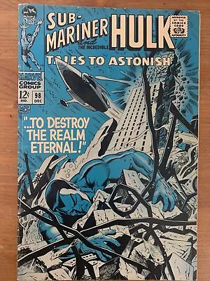 Buy Tales To Astonish #98 Sub-Mariner Hulk Marie Severin Art 1967 • 26.09£