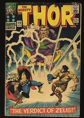 Buy Thor #129 VG 4.0 1st Appearance Ares! Kirby/Colletta Cover!  Marvel 1966 • 28.78£