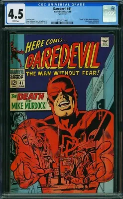 Buy DAREDEVIL  # 41  Very Attractive! NICE!!  CGC  White Pages!   3739131006 • 23.74£