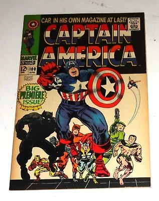 Buy Captain America #100 Key Issue First In Own Series Kirby Classic 1968 8.0-9.0 • 447.73£