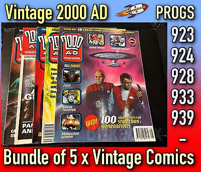 Buy 2000 AD 5 X Comic Bundle: Progs 923 924 928 933 & 939 Vintage Used 1990s #2AD5 • 4.99£
