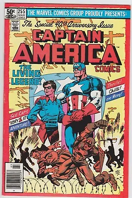 Buy Captain America #255 9.0+ VF/NM Miller Byrne Origin History Avengers NEWSSTAND ! • 16.08£