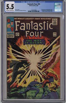 Buy Fantastic Four #53 CGC 5.5 OW-W Pages Marvel 1966. 1st App Klaw • 80.06£