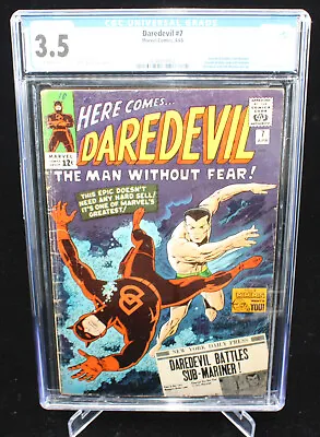 Buy Daredevil #7 (CGC 3.5) Wood Cover/Art - 1st Red Suit - 1965 • 182.60£