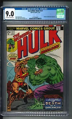 Buy Incredible Hulk #177 (1974) CGC 9.0 OFF-WHITE To WHITE Pages, Death Of Warlock! • 130.45£