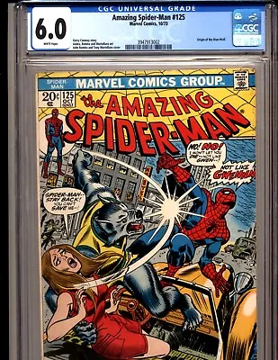 Buy Amazing Spider-man #125 Cgc 6.0 White Pages  Origin Of The Man-wolf 1973 • 76.85£