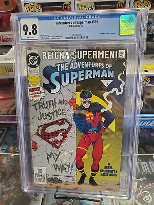 Buy Adventures Of Superman #501 CGC 9.8 White Pages 1993 Superboy Connor Kent!  • 61.66£