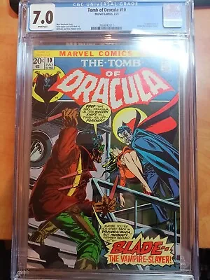 Buy BLADE 1st Appearance Tomb Of Dracula #10 CGC 7.0 WHITE Pages 1973 Marvel MCU • 750£