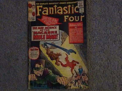 Buy Fantastic Four #31 1964  The Mad Menace Of The Macabre Mole Man!  • 91.06£