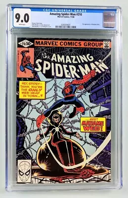 Buy Amazing Spider-Man #210 (1980) CGC 9.0 - 1st Appearance Of Madame Web! • 114.41£