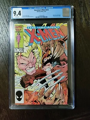 Buy Uncanny X-Men #213, CGC 9.4, Near Mint - White Pages      • 43.48£