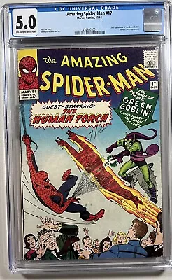 Buy Amazing Spider-Man 17 (Marvel, 1964)  CGC 5.0 **2nd Green Goblin Apperance** • 303.02£