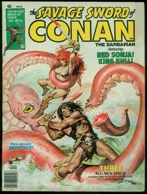 Buy Marvel Comics The Savage Sword Of CONAN The Barbarian #23 VG/FN 5.0 • 12£