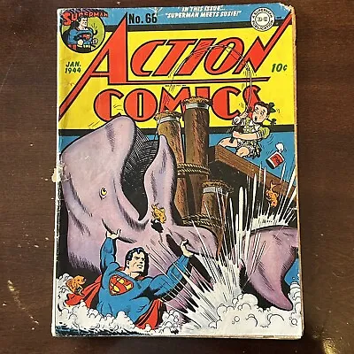 Buy Action Comics #68 (1944) - Superman Cover! 2nd Susie Tompkins! WW2 Story! • 612.72£