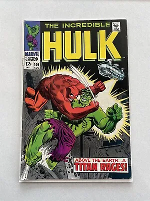 Buy The Incredible Hulk Issue#106 August 1968  Above The Earth…A Titan Rages!  Nice • 36.01£