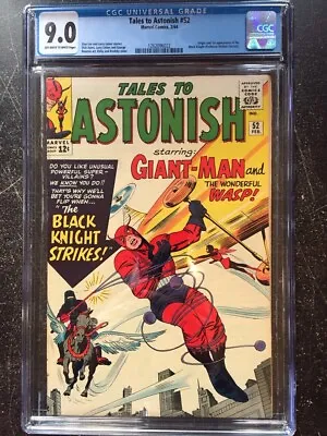Buy TALES TO ASTONISH #52 CGC VF/NM 9.0; OW-W;  1st App Of The 2nd Black Knight! • 790.37£