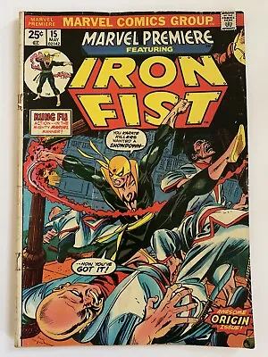 Buy Marvel Premiere #15 3.0 Gd/vg 1974 1st  Iron Fist With Mvs Stamp & Mark Jewelers • 239.82£