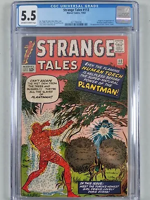 Buy Strange Tales #113 CGC 5.5 Marvel Key - Origin & 1st App Plantman+Dorrie Evans • 138.53£