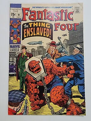 Buy Fantastic Four #91 VG/FN 1st App. Of Torgo 1968 Skrulls App ~ Vintage Silver Age • 23.75£