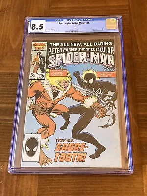 Buy Spectacular Spider-Man 116 CGC 8.5 White Pages (Classic Cover) • 38.13£