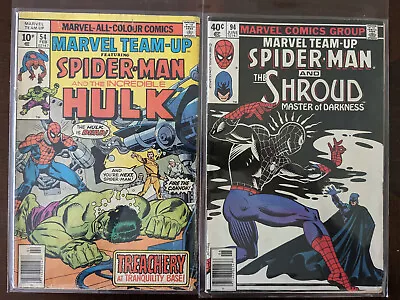 Buy 2 X Marvel Team-Up Issues 54,94 1977-80 Bronze Age F (Spiderman/Hulk/Shroud) • 7£