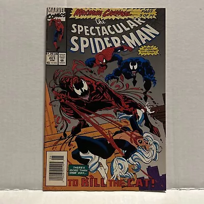 Buy Spectacular Spider-Man #201 Marvel 1993 Maximum Carnage Part 5 Of 14 Newsstand • 6.30£