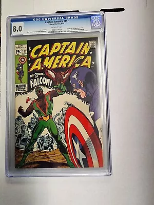 Buy Captain America #117 1969 Cgc 8.0 Ow/wh Pages 1st Appearance Of Falcon + Redwing • 498.64£