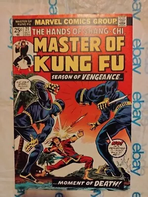 Buy MASTER OF KUNG FU 21 OCT.1974 MARVEL COMICS  EARLY APP SHANG-CHI W VALUE STAMP • 11.92£