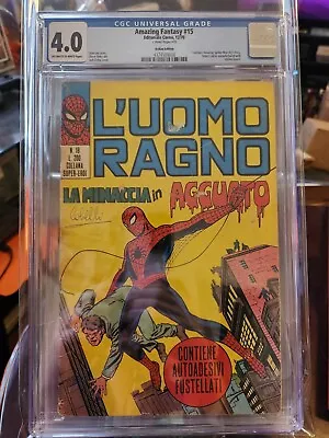 Buy Amazing Fantasy #15 CGC 4.0 OW/W Pages 1970 Italian Edition Foreign Key HTF • 641.98£