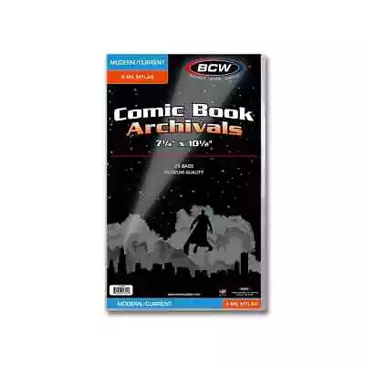 Buy 10 BCW Comic Book 4 Mil Mylar Archivals Bags (Current/Modern) Museum Quality • 17.98£